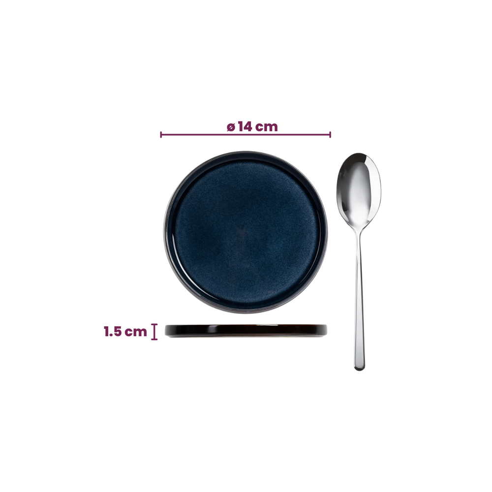 Cosy & Trendy Gebaksbordjes / Kleine Bordjes Quintana Blue ø 14 cm - 4 Stuks
