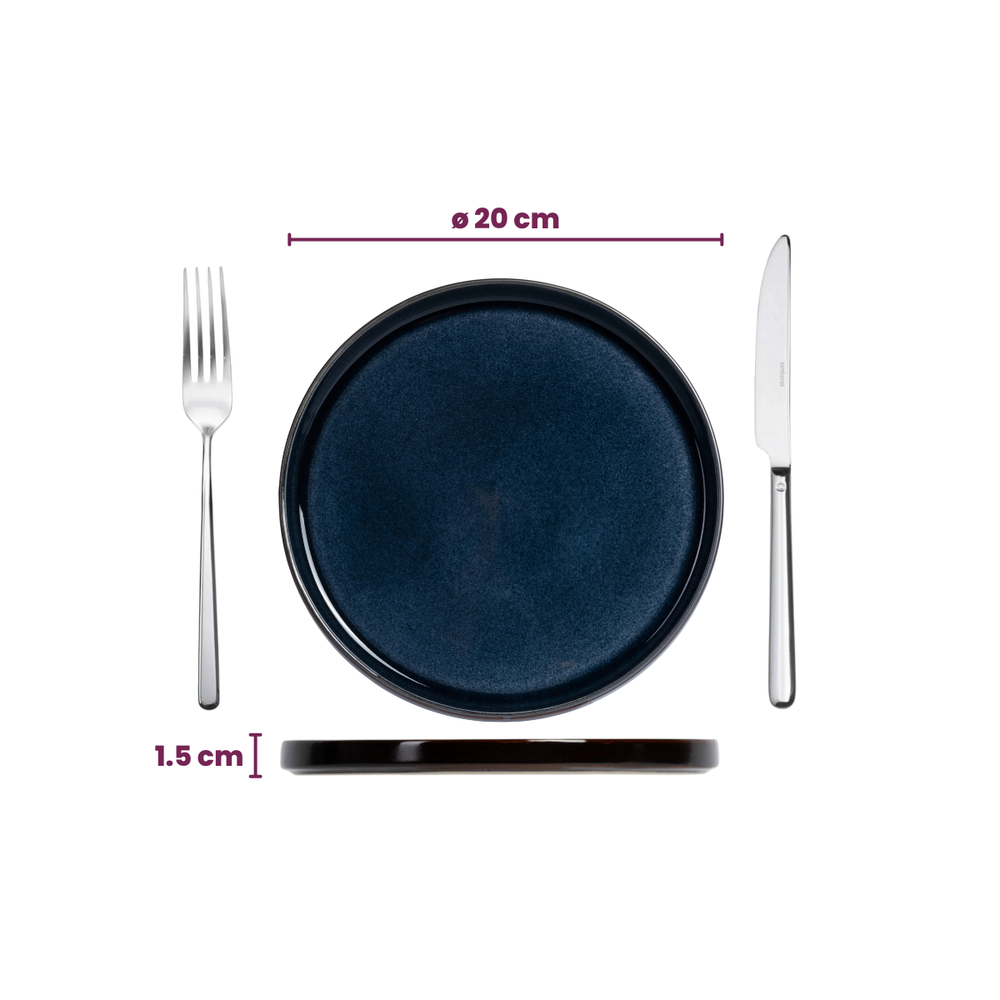 Cosy & Trendy Serviesset Quintana Blue 18-delig / 6 personen - 6 dinerborden, 6 diepe borden en 6 ontbijtborden