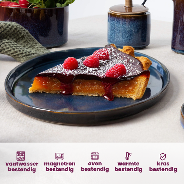 Cosy & Trendy Ontbijtborden / Dessertborden - Quintana Blue ø 22 cm - 4 Stuks