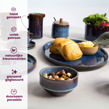 Cosy & Trendy Ontbijtborden / Dessertborden - Quintana Blue ø 22 cm - 4 Stuks