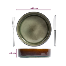 Cosy & Trendy Diepe Borden / Pastaborden - Quintana Green ø 23 cm  / H 4.3 cm - 4 Stuks