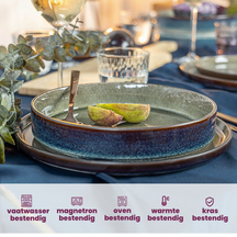 Cosy & Trendy Diepe Borden / Pastaborden - Quintana Green ø 23 cm  / H 4.3 cm - 4 Stuks