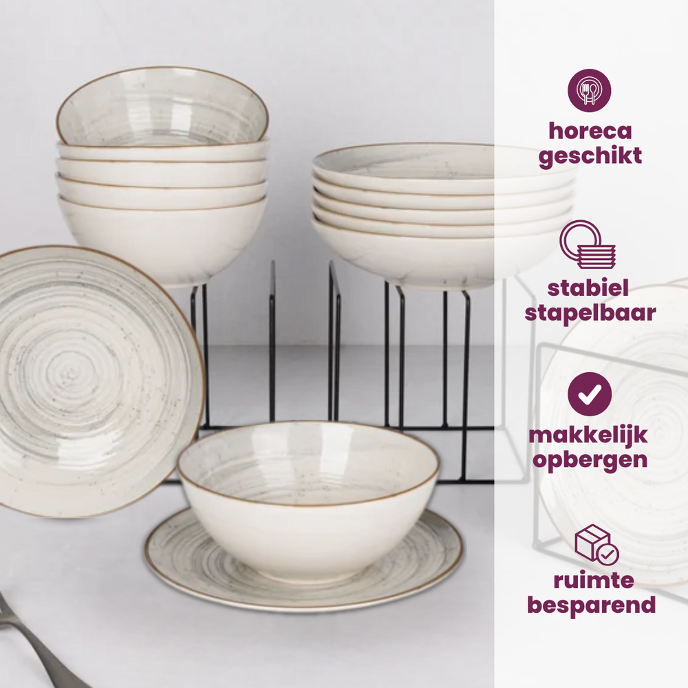 Cosy & Trendy Diepe Borden / Pastaborden Sintra Dusty Blue ø 21 cm - 4 Stuks