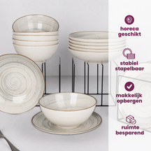 Cosy & Trendy Diepe Borden / Pastaborden Sintra Dusty Blue ø 21 cm - 4 Stuks