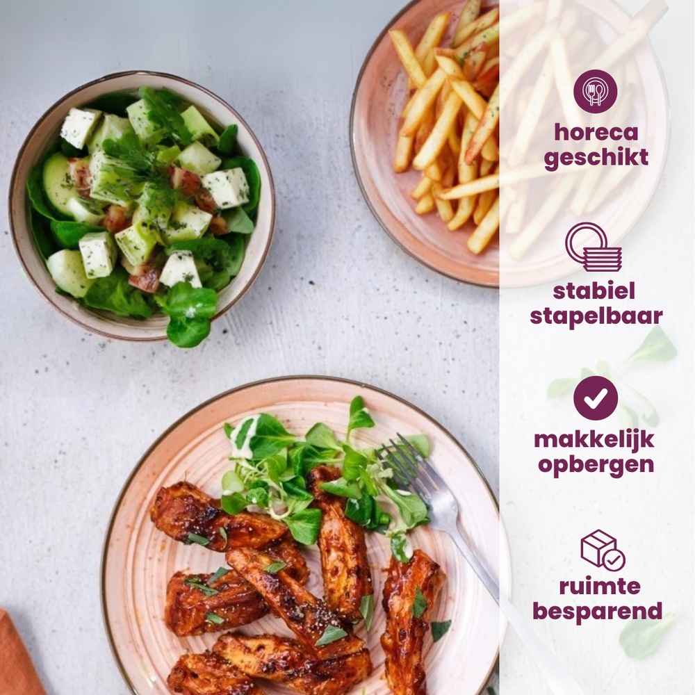 Cosy & Trendy Serviesset Sintra Terracotta 16-delig / 4 personen - 4 dinerborden, 4 ontbijtborden, 4 diepe borden en 4 kommen