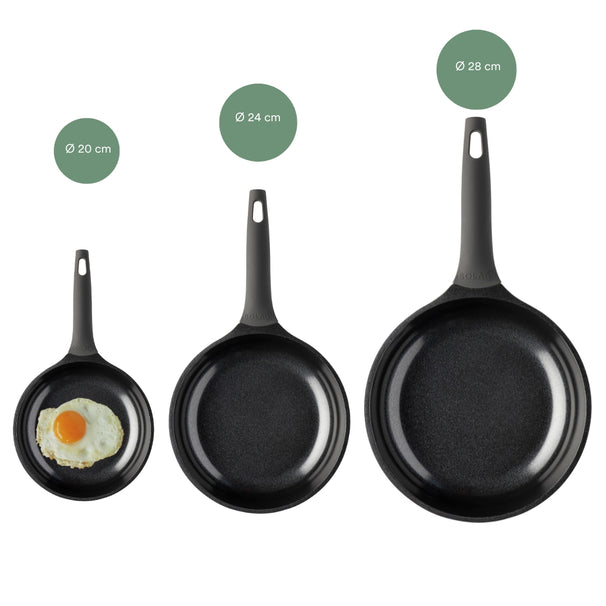 Sola Koekenpannenset Ceramic Deluxe 3-Delig - ø 20, 24 en 28 cm - keramische anti-aanbaklaag