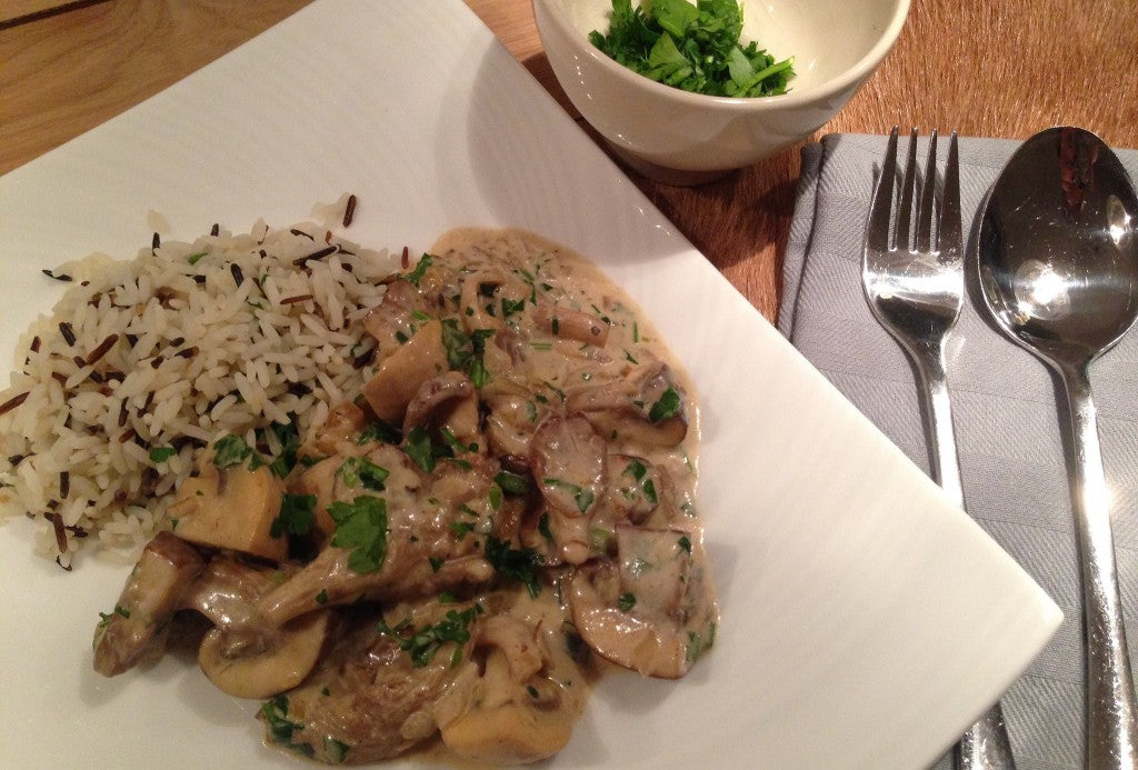 Een romige vegetarische klassieker met champignons en wilde rijst