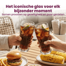 Coca Cola Glazen - Longdrinkglazen - Frisdrankglazen - Crown Cap - 350 ml - 4 stuks