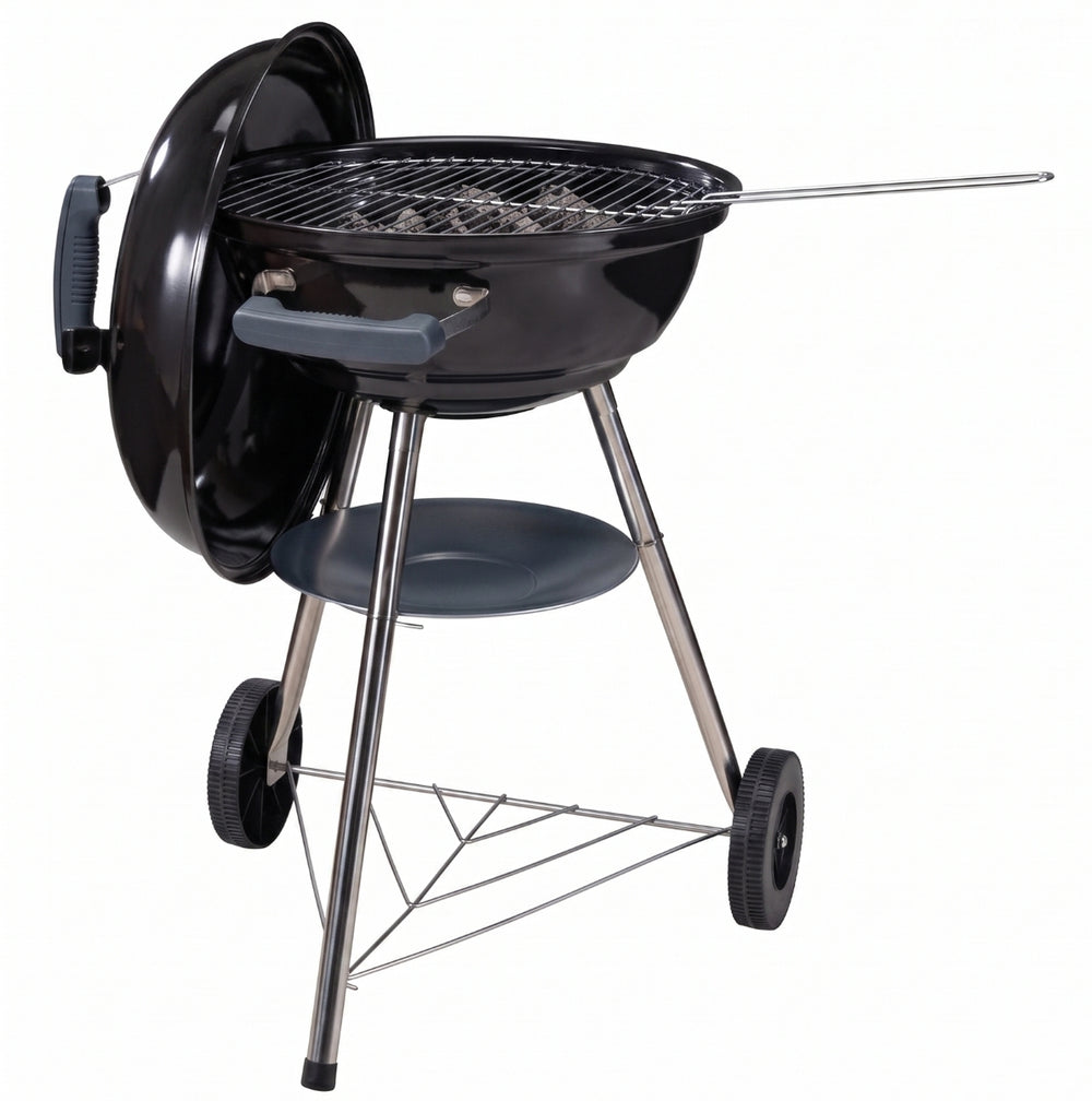 Cookinglife Kogel BBQ met wielen Fire & Flavour - Houtskool - 45 cm - Zwart
