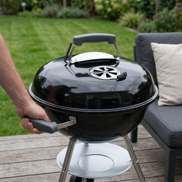 Cookinglife Kogel BBQ met wielen Fire & Flavour - Houtskool - 45 cm - Zwart