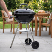 Cookinglife Kogel BBQ met wielen Fire & Flavour - Houtskool - 45 cm - Zwart