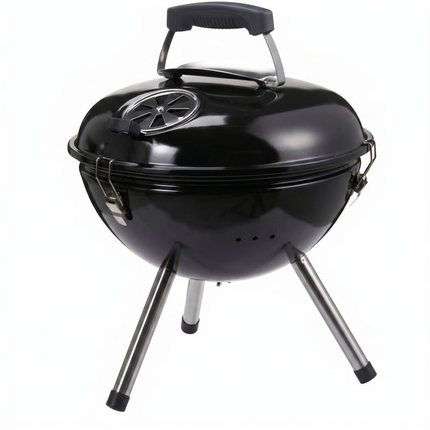 Cookinglife Kogel BBQ met poten - Tafel BBQ - Fire & Flavour - Houtskool - 39 cm - Compact - Zwart