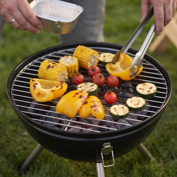 Cookinglife Kogel BBQ met poten - Tafel BBQ - Fire & Flavour - Houtskool - 39 cm - Compact - Zwart
