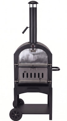 Cookinglife Houtskool BBQ Pizza Oven Fire & Flavour - 156 cm hoog - Inclusief Pizzasteen & Grillroosters - Zwart