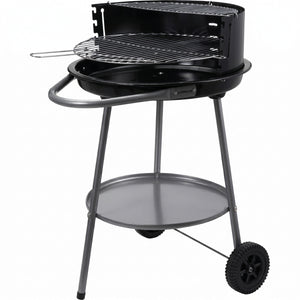 Cookinglife Halfopen BBQ met wielen Fire & Flavour - Houtskool - 51 cm - Zwart