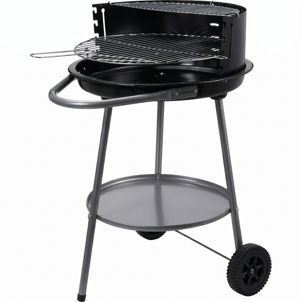 Cookinglife Halfopen BBQ met wielen Fire & Flavour - Houtskool - 51 cm - Zwart