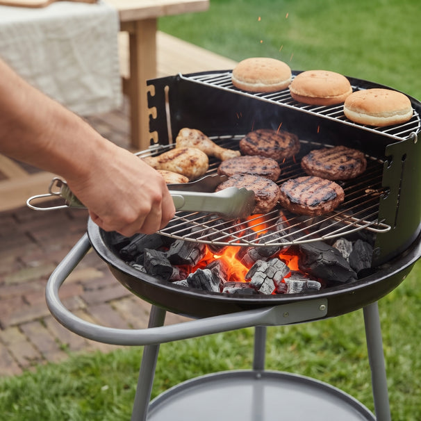 Cookinglife Halfopen BBQ met wielen Fire & Flavour - Houtskool - 51 cm - Zwart