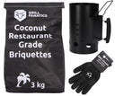 Cookinglife Brikettenstarter BBQ Starter Set - Met 3kg Kokosbriketten & Handschoenen