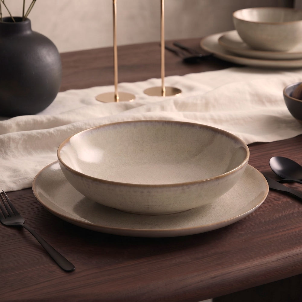 Cookinglife Diepe Borden / Pastaborden Linen Beige ø 18 cm – 6 stuks