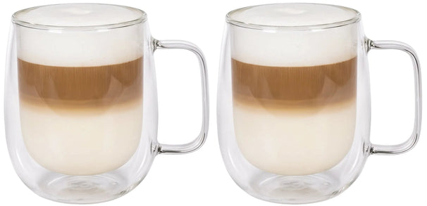 Cookinglife Dubbelwandige Latte macchiato- / theeglazen met oor - 400 ml - 2 Stuks
