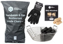 Cookinglife Grill Charcoal Startersset - Houtskool 8kg (Haagbeuk/Eik), Kolenmand & Handschoenen