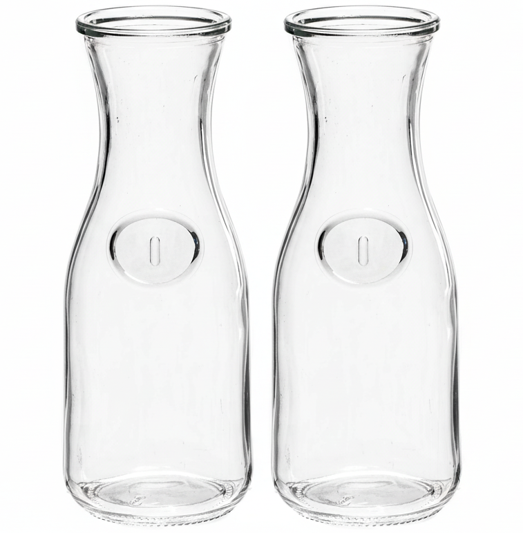 Cookinglife Karaf / Waterkaraf / Schenkkan - 1 Liter - 2 Stuks