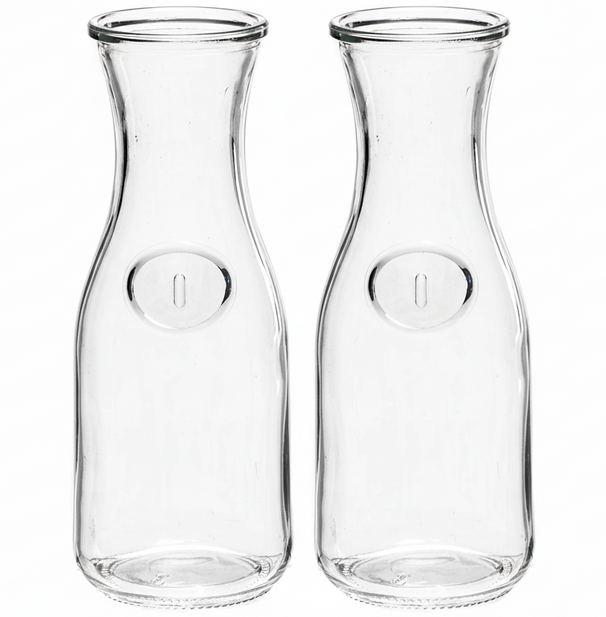 Cookinglife Karaf / Waterkaraf / Schenkkan - 1 Liter - 2 Stuks
