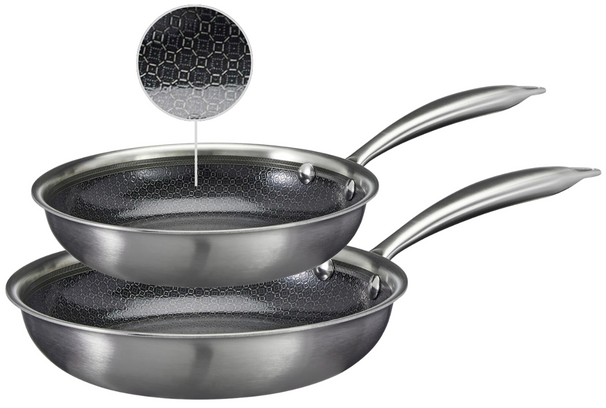 Cookinglife Koekenpannenset HexaCook - Hybride Pan 2-Delig ø 24 & 28 cm - NON STICK - geschikt voor alle warmtebronnen - keramische anti-aanbaklaag