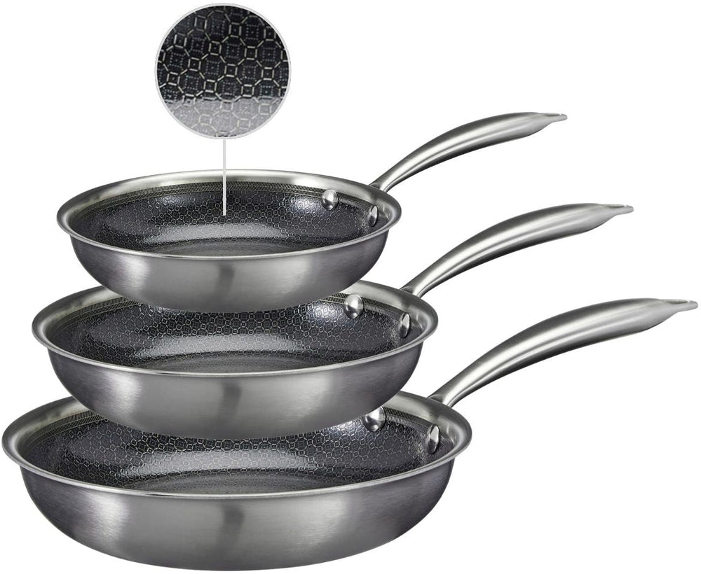 Cookinglife Koekenpannenset HexaCook - Hybride Pan 3-delig ø 20, 24 & 28cm - NON STICK - geschikt voor alle warmtebronnen - keramische anti-aanbaklaag