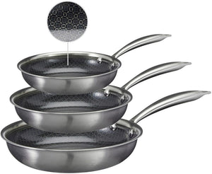 Cookinglife Koekenpannenset HexaCook - Hybride Pan 3-delig ø 20, 24 & 28cm - NON STICK - geschikt voor alle warmtebronnen - keramische anti-aanbaklaag