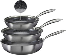 Cookinglife Pannenset HexaCook - Hybride Pan 3-delig - Koekenpan ø 24 & 28 cm + Wokpan ø 28 cm - NON STICK - geschikt voor alle warmtebronnen - keramische anti-aanbaklaag