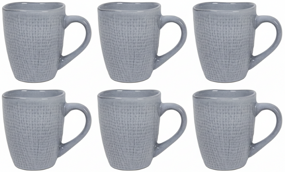 Cookinglife Koffiemokken Linen Grijs 340 ml – 6 stuks