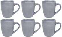 Cookinglife Koffiemokken Linen Grijs 340 ml – 6 stuks