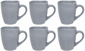 Cookinglife Koffiemokken Linen Grijs 340 ml – 6 stuks
