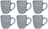 Cookinglife Koffiemokken Linen Grijs 340 ml – 6 stuks