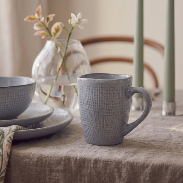 Cookinglife Koffiemokken Linen Grijs 340 ml – 6 stuks
