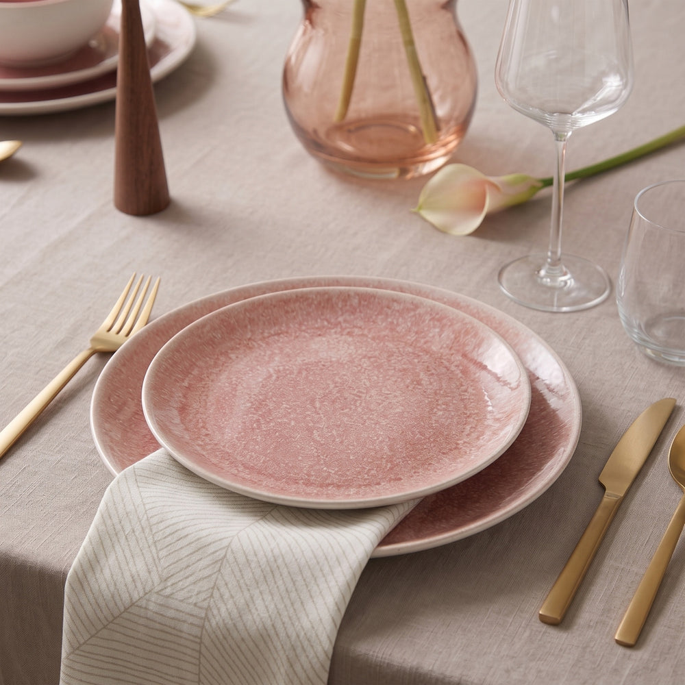 Cookinglife Serviesset Nola Roze 18-delig  / 6 personen - 6 dinerborden, 6 ontbijtborden en 6 kommen