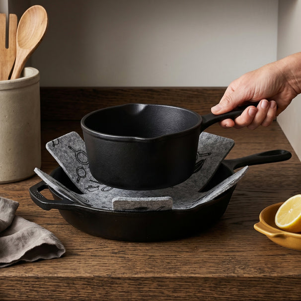 Cookinglife Pannenbeschermers Grijs ø 37.5 cm - 2 stuks