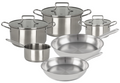 Cookinglife Pannenset Essential Steel 6-Delig - RVS - Kookpan ø 16, 18, 20 cm & Steelpan ø 16 cm + Koekenpan Superior ø 24 & 28 cm - geschikt voor alle warmtebronnen