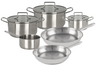 Cookinglife Pannenset Essential Steel 6-Delig - RVS - Kookpan ø 16, 18, 20 cm & Steelpan ø 16 cm + Koekenpan Superior ø 24 & 28 cm - geschikt voor alle warmtebronnen