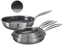 Cookinglife Pannenset HexaCook Hybride Pan 4-delig - Wok ø 28 cm + Koekenpan ø 20, 24 & 28 cm - NON STICK - geschikt voor alle warmtebronnen - keramische anti-aanbaklaag
