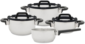 Cookinglife Pannenset Stay Cool 7-Delig - RVS - Kookpan Ø 16, 20, 24 cm & Steelpan Ø 16 cm - geschikt voor alle warmtebronnen