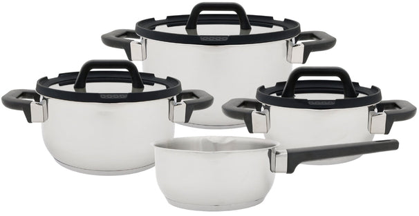Cookinglife Pannenset Stay Cool 7-Delig - RVS - Kookpan Ø 16, 20, 24 cm & Steelpan Ø 16 cm - geschikt voor alle warmtebronnen