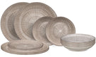 Cookinglife Serviesset Baia Bruin 12-delig / 4 personen - 4 dinerborden, 4 ontbijtborden en 4 diepe borden