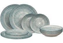Cookinglife Serviesset Cala Blauw 12-delig / 4 personen - 4 dinerborden, 4 ontbijtborden en 4 diepe borden