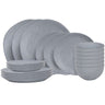 Cookinglife Serviesset Linen Grijs 18-delig / 6 personen - 6 dinerborden, 6 ontbijtborden en 6 kommen