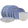 Cookinglife Serviesset Nola Blauw 18-delig / 6 personen - 6 dinerborden, 6 ontbijtborden en 6 kommen
