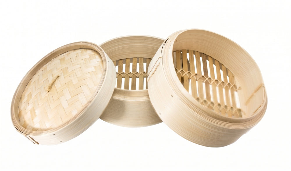 Cookinglife Stoommandje / Dim Sum Mandje - Bamboe - 3-Delig - ø 20 cm