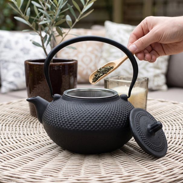 Cookinglife Theepot Arare met RVS Filter - Gietijzer Zwart - 1.5 liter