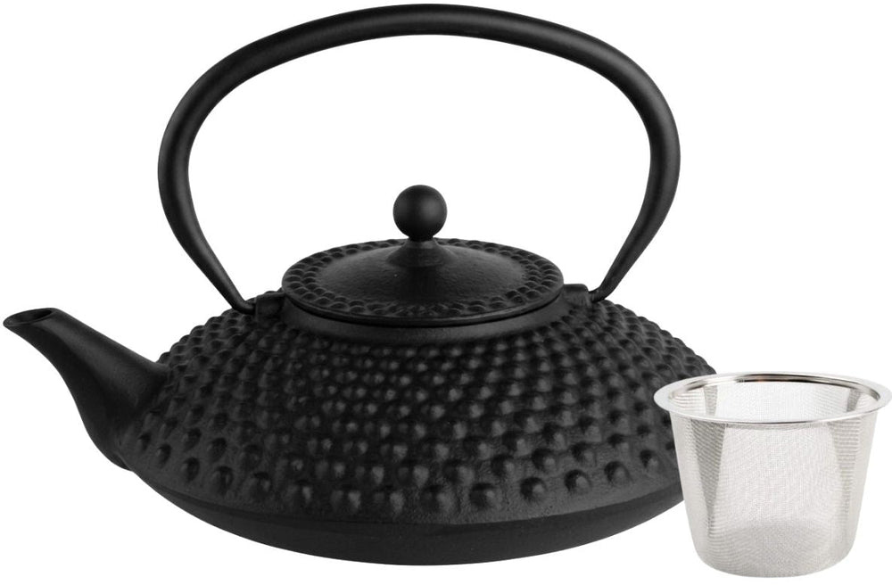 Cookinglife Theepot Arare met RVS Filter - Gietijzer Zwart - 1.2 liter